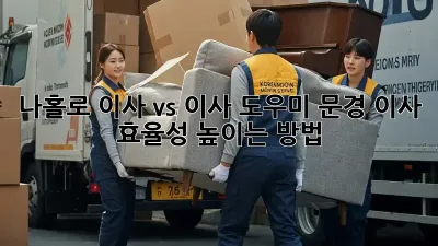 나홀로 이사 vs 이사 도우미? 문경 이사 효율성 높이는 방법