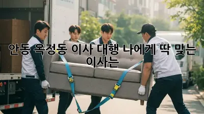 안동 옥정동 이사 대행: 나에게 딱 맞는 이사는?